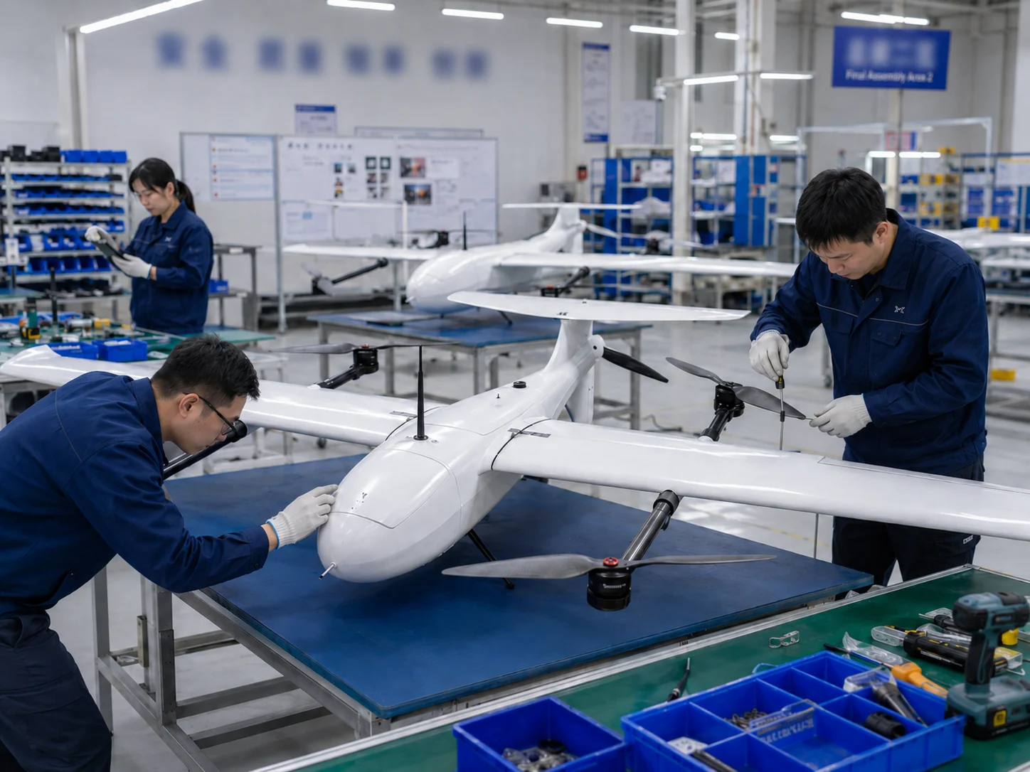 VTOL UAV assembly and integration facility
